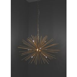 Quay Design Peacock LED 9-Light Ceiling Light Satin Brushed Gold 18W 200lm