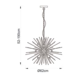 Quay Design Peacock LED 9-Light Ceiling Light Satin Brushed Gold 18W 200lm