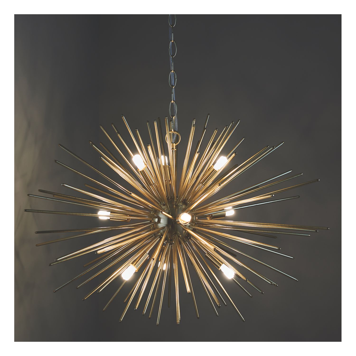 Quay Design Peacock LED 9-Light Ceiling Light Satin Brushed Gold 18W 200lm (956VH)