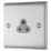 British General Nexus Metal 2A 1-Gang Unswitched Round Pin Socket Brushed Steel with Graphite Inserts