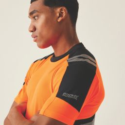 Regatta Hi-Vis XPro Short Sleeve T-Shirt Black/Orange Large 42" Chest