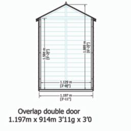 Shire  4' x 3' (Nominal) Apex Overlap Timber Garden Store