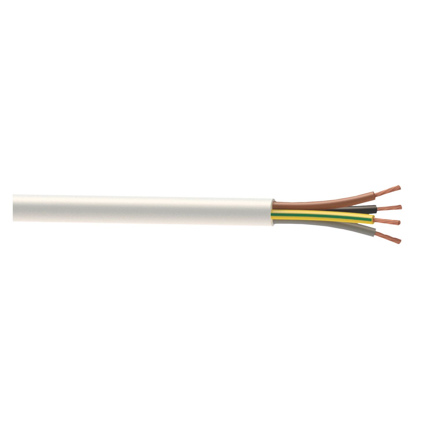 Time 3094Y White 4-Core 0.75mm² Flexible Cable 50m Drum (95721)