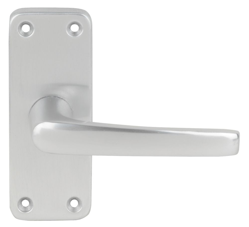 Smith & Locke Contract Fire Rated Latch Lever Door Handle Pair Satin