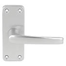 Contract Fire Rated Latch Lever Latch Door Handle Pair Satin Anodised Aluminium