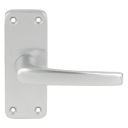 Smith & Locke Contract Fire Rated Latch Lever Door Handle Pair Satin Anodised Aluminium
