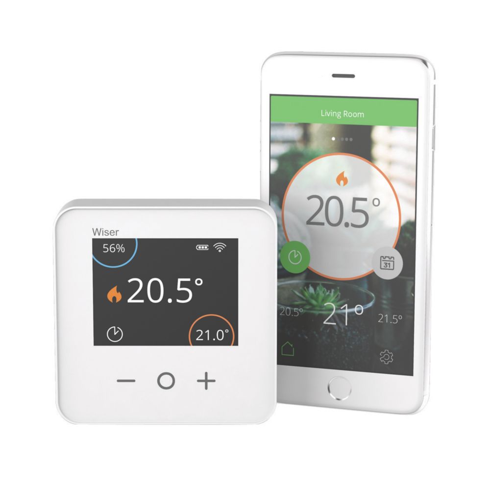 Drayton Wiser Wireless Heating u0026 Hot Water 2-Channel Thermostat Control Kit  White - Screwfix