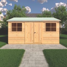 Shire  15' x 10' 6" (Nominal) Apex Tongue & Groove Timber Workshop with Assembly