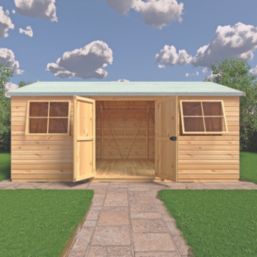 Shire  15' x 10' 6" (Nominal) Apex Tongue & Groove Timber Workshop with Assembly