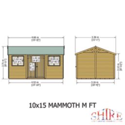Shire  15' x 10' 6" (Nominal) Apex Tongue & Groove Timber Workshop with Assembly