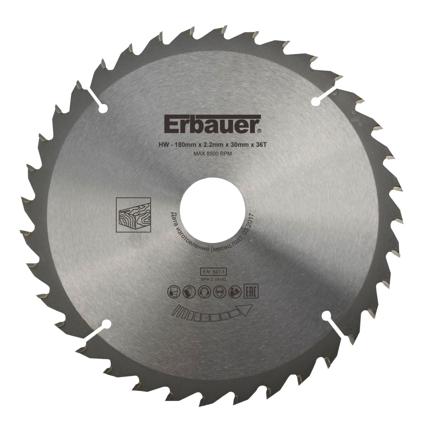 Erbauer Wood TCT Saw Blade 180mm x 30mm 36T (9577V)