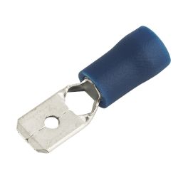 Essentials Insulated Blue 6.3mm Push-On (M) Crimp 100 Pack