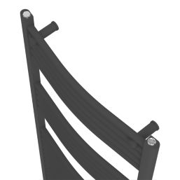 Flomasta 1800mm x 600mm 2890BTU Black Curved  Towel Radiator