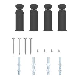 Flomasta 1800mm x 600mm 2890BTU Black Curved  Towel Radiator