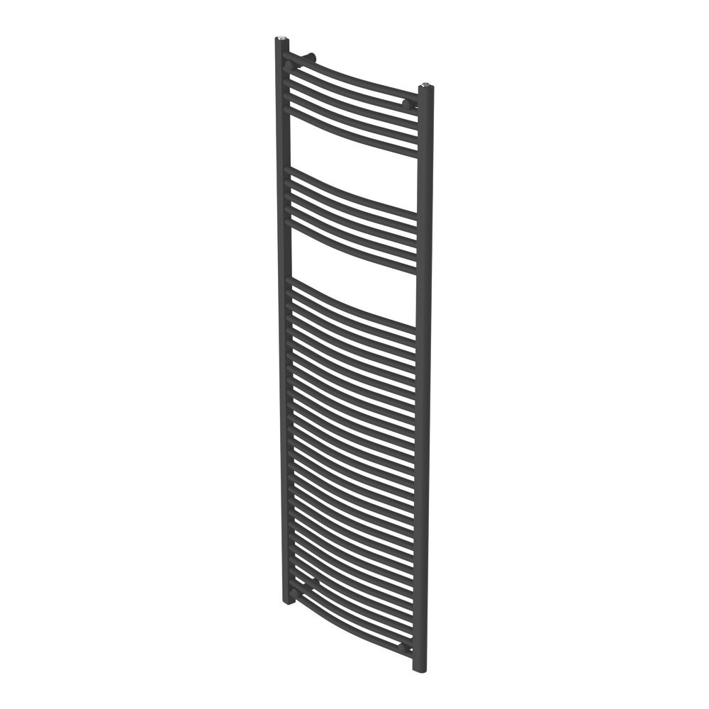 FLOMASTA 1800MM X 600MM 2890BTU BLACK CURVED TOWEL RADIATOR