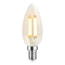 LAP  E14 Candle LED Light Bulb Clear 470lm 2.2W 2 Pack
