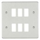 Knightsbridge  6-Module Grid Faceplate Brushed Chrome