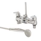 Refurb Swirl Conventional Chrome 92mm Deck Mounted Dual Control Manual Shower Mixer Tap