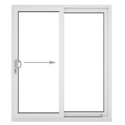 Crystal  Left-Handed White uPVC Sliding Patio Door Set 2090mm x 2090mm