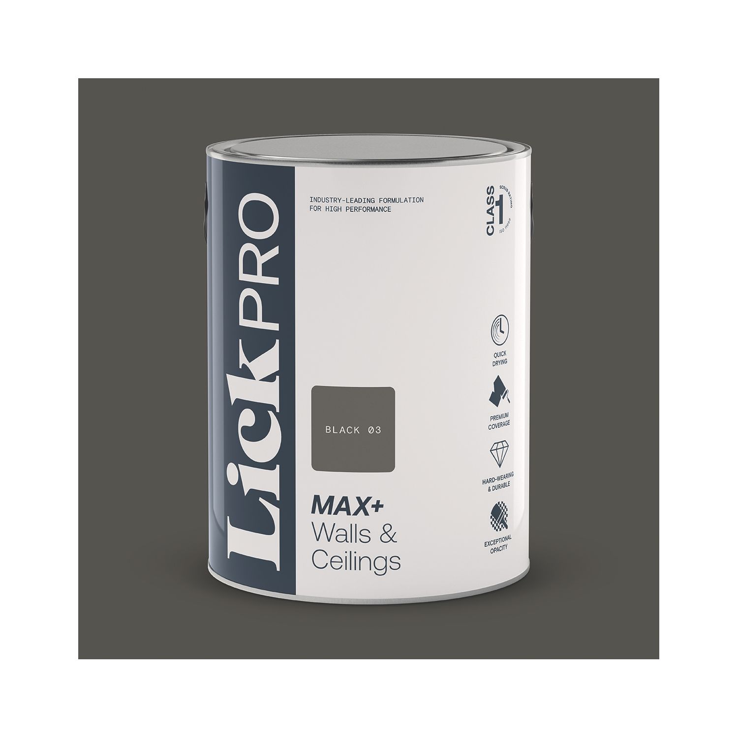 LickPro Max+ 5Ltr Black 03 Eggshell Emulsion Paint (957JY)
