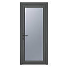 Crystal  Fully Glazed 1-Obscure Light Right-Hand Opening Anthracite Grey uPVC Back Door 2090mm x 920mm