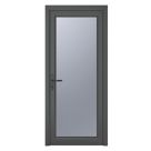 Crystal  Fully Glazed 1-Obscure Light Right-Handed Anthracite Grey uPVC Back Door 2090mm x 920mm