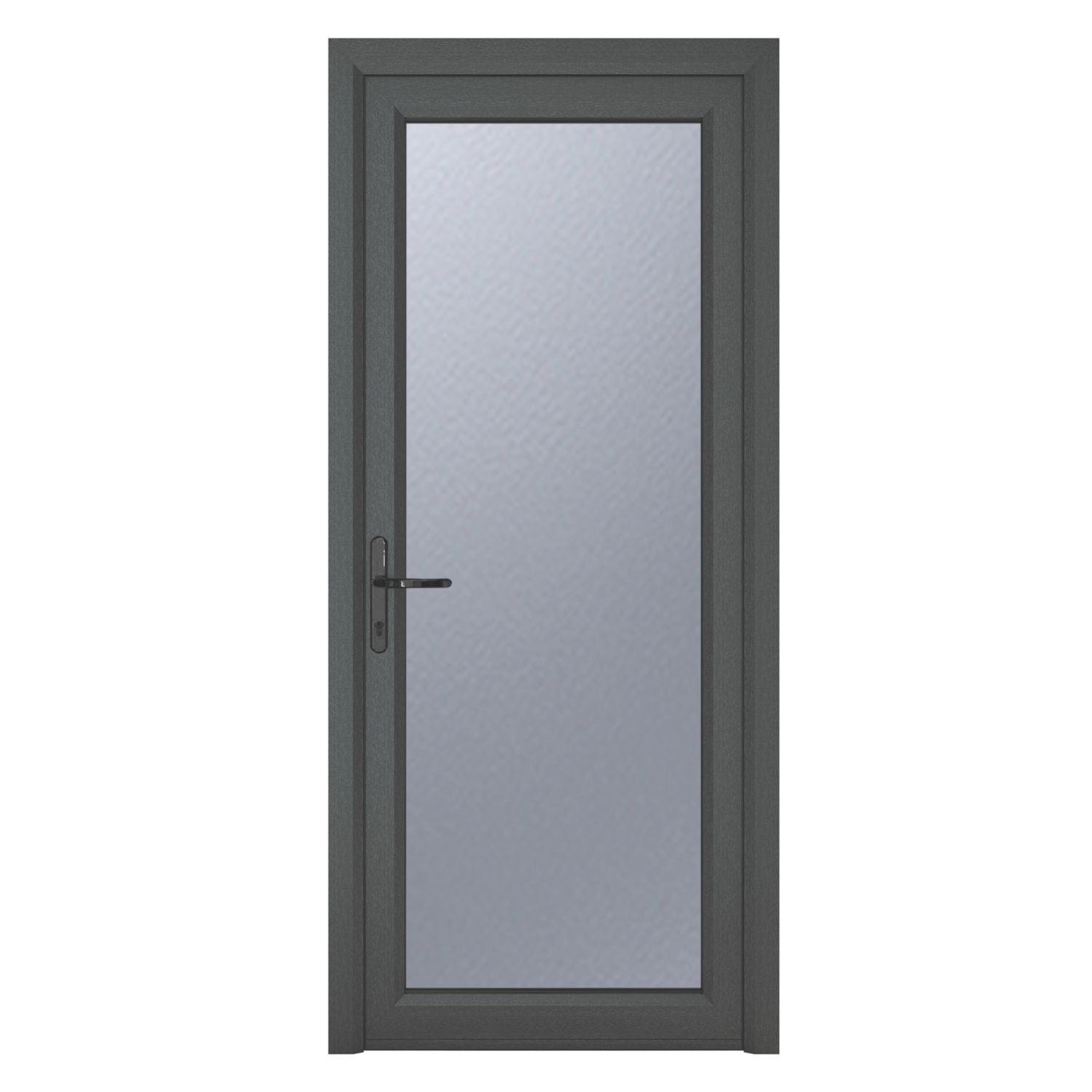 Crystal Fully Glazed 1-Obscure Light Right-Handed Anthracite Grey uPVC Back Door 2090mm x 920mm (957KF)
