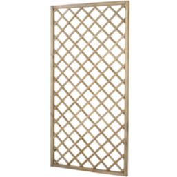 Forest Hidcote Softwood Rectangular Garden Trellis 3' x 6' 4 Pack