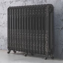 Arroll 794mm x 1009mm 5325BTU Black / Silver Cast Iron 2 Column Radiator