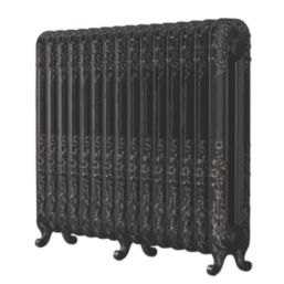 Arroll 794mm x 1009mm 5325BTU Black / Silver Cast Iron 2 Column Radiator