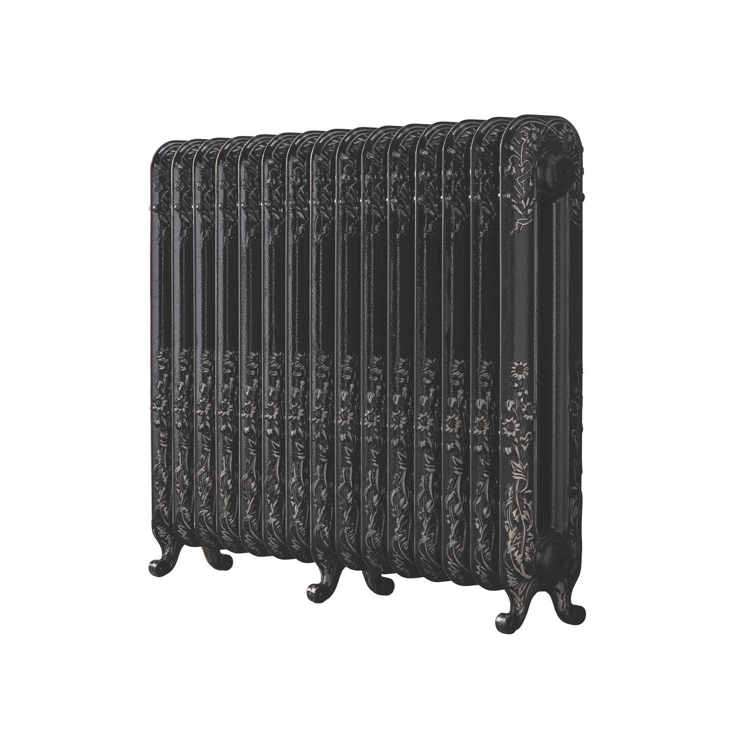 Arroll 794mm x 1009mm 5325BTU Black / Silver Cast Iron 2 Column Radiator (957KY)