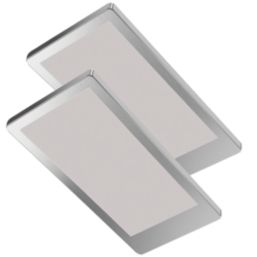 Sensio Neo TrioTone Rectangular LED Under Cabinet Lights Steel 9.6W 240 - 280lm 2 Pack