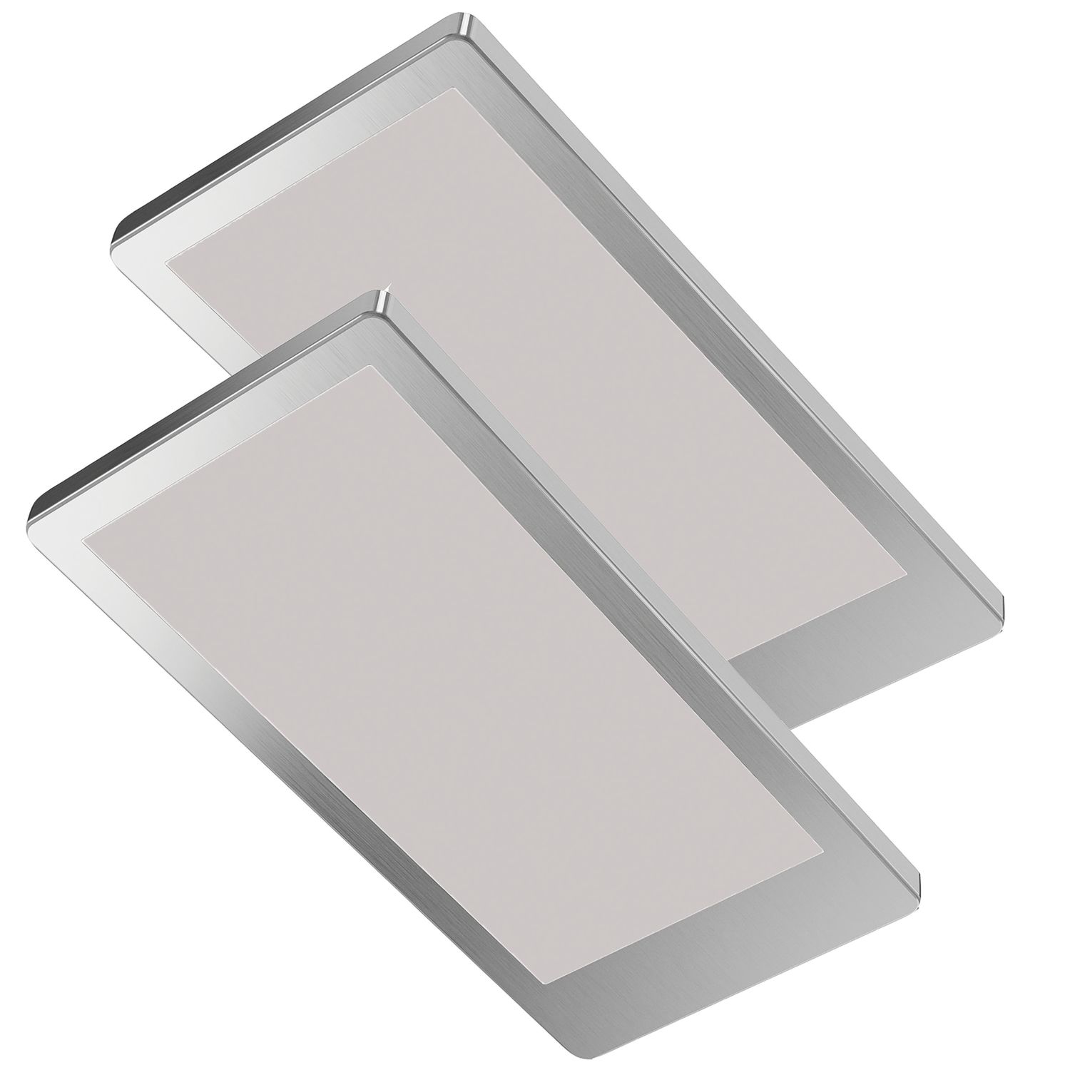 Sensio Neo TrioTone Rectangular LED Under Cabinet Lights Steel 9.6W 240 - 280lm 2 Pack (957PE)