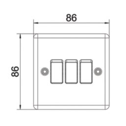 LAP  20A 16AX 3-Gang 2-Way Switch  Antique Brass with Black Inserts