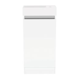 Newland  Single Door Floor Standing Vanity Unit with Basin Gloss White 400mm x 220mm x 850mm