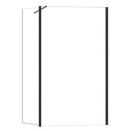 Triton Neo  Frameless Showerwall & Swivel Panel Black 1200mm x 2000mm