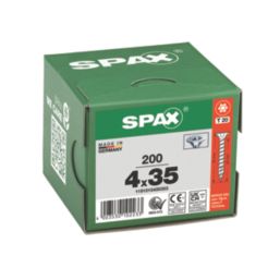 Spax  TX Countersunk Self Drilling Wood Screws 4mm x 35mm 200 Pack