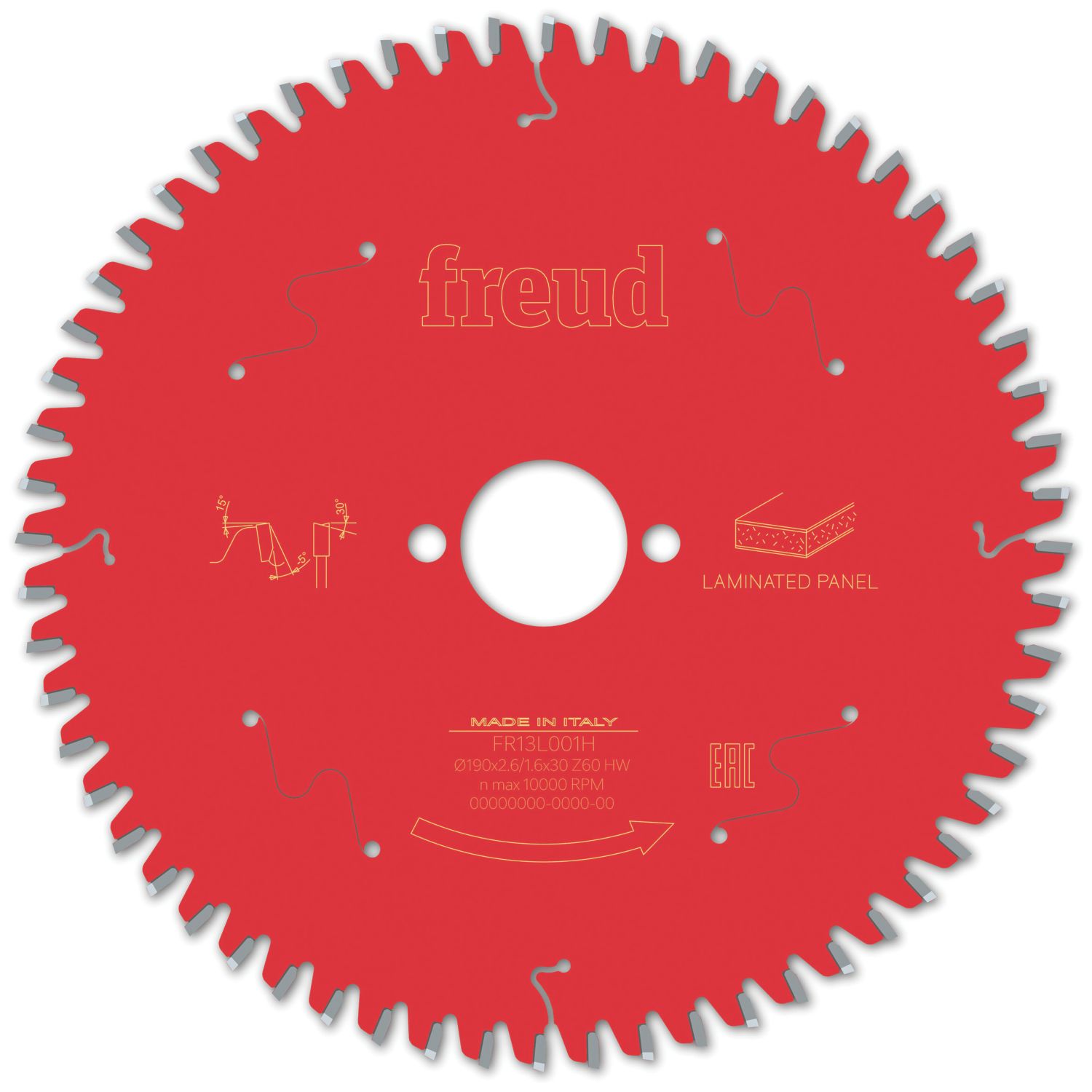 Freud F03FS09802 Laminate Panel Circular Saw Blade 190mm x 30mm 60T (957VV)