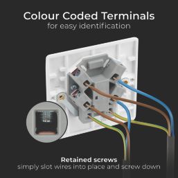 British General  13A Unswitched Fused Spur with LED White