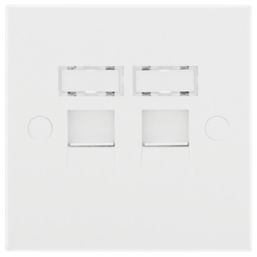 British General 900 Series 2-Gang RJ45 White with White Inserts