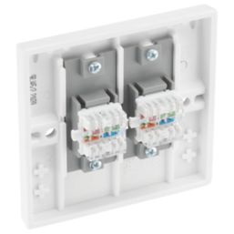 British General 900 Series 2-Gang RJ45 White with White Inserts