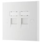 British General 900 Series 2-Gang RJ45 White with White Inserts