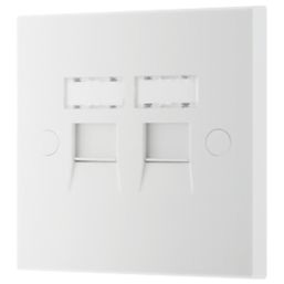 British General 900 Series 2-Gang RJ45 White with White Inserts