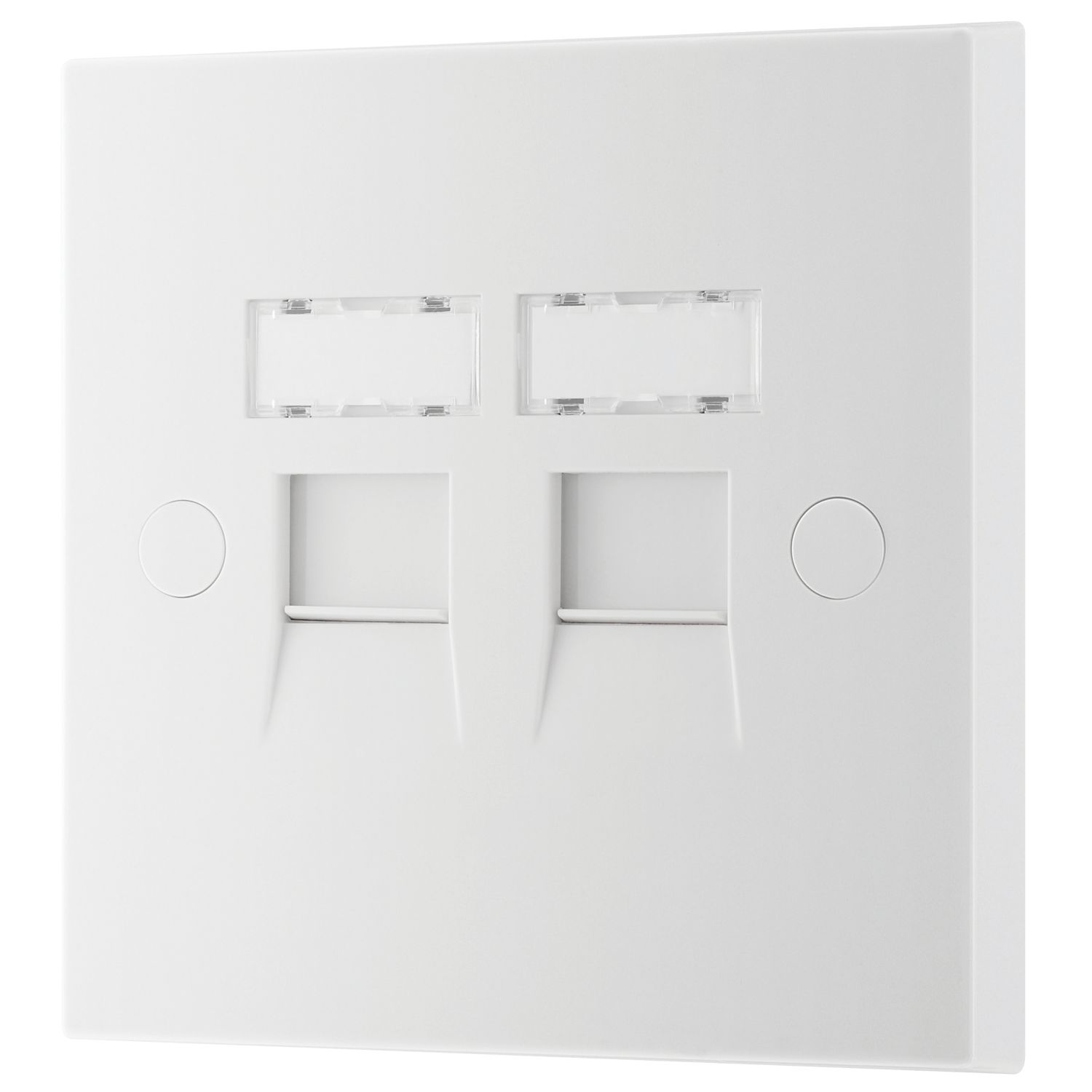 British General 900 Series 2-Gang RJ45 White with White Inserts (957XG)