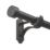 Rothley Matt Black Extendable Curtain Pole w/ Stud Finials 28mm x 125-216cm