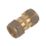 Flomasta  Brass Compression Equal Couplers 15mm 2 Pack