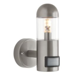 Sigma Outdoor LED Wall Light With PIR Sensor Brushed Stainless Steel 2.3W 200lm