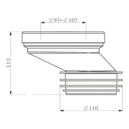 Flomasta  Rigid 40mm Offset Pan Connector White 113mm