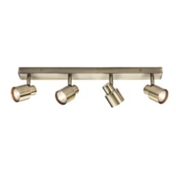 Knightsbridge  Bar 4-Light Quad GU10 Ceiling Spotlight Antique Brass