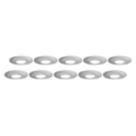 4lite  Fixed  Fire Rated Downlights Brushed Chrome 10 Pack